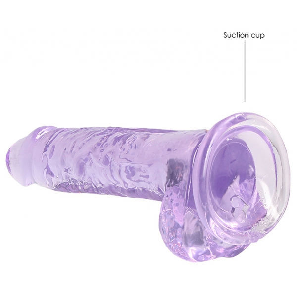 Kristalheldere Dildo 14 x 3.5cm Paars