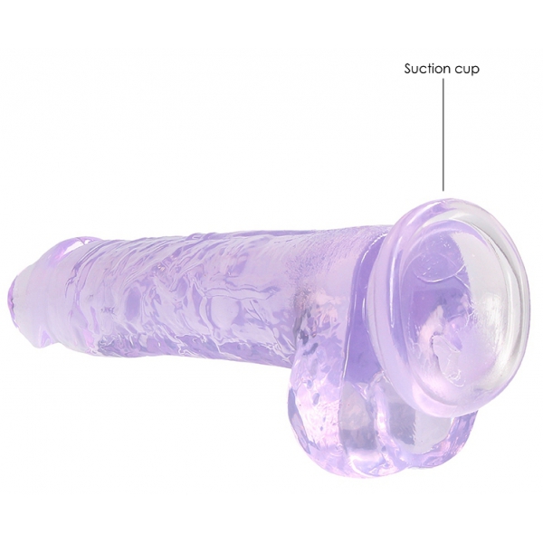 Dildo cristalino 16 x 4cm roxo