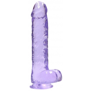 Real Rock Crystal Crystal Clear Dildo 19 x 4.5cm Purple