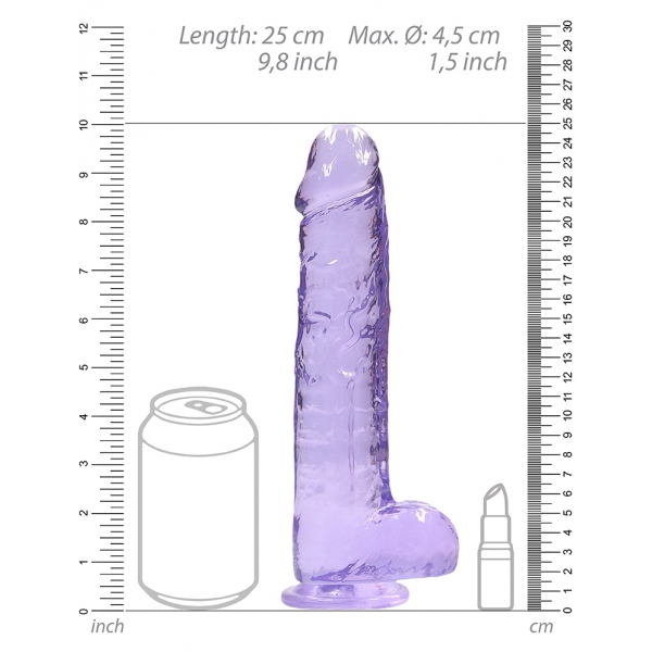 Crystal Clear Dildo 19 x 4.5cm Purple