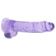 Kristalheldere Dildo 19 x 4.5cm Paars