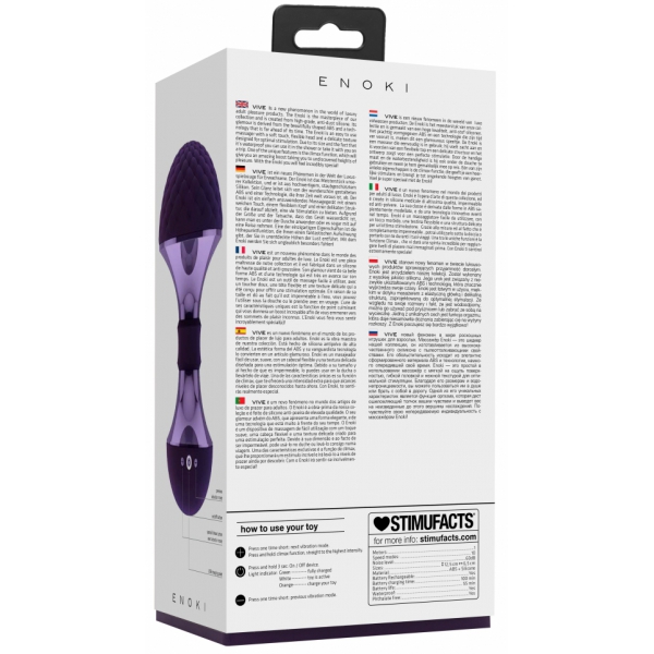 Estimulador de clítoris Enoki Vive 12,5cm Morado