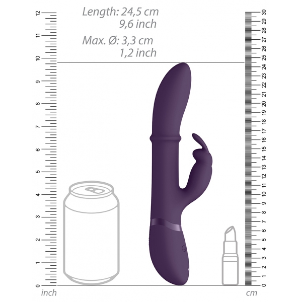 Vibro Rabbit Halo 24.5 x 3.5cm Violett