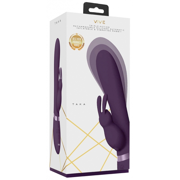 Vibro coelho Taka 22 x 6cm roxo