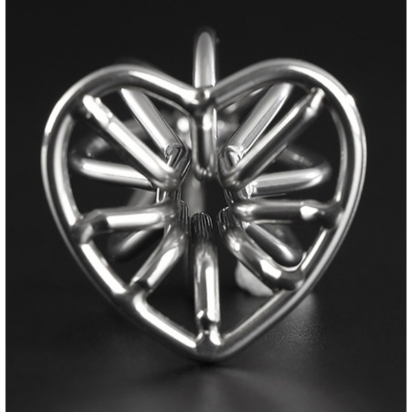 Hollow Stainless Steel Heart Anal Plug S 