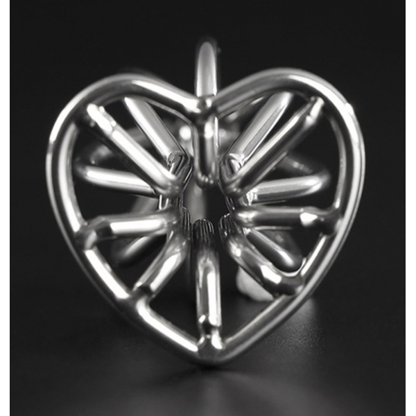 Hollow Stainless Steel Heart Anal Plug M