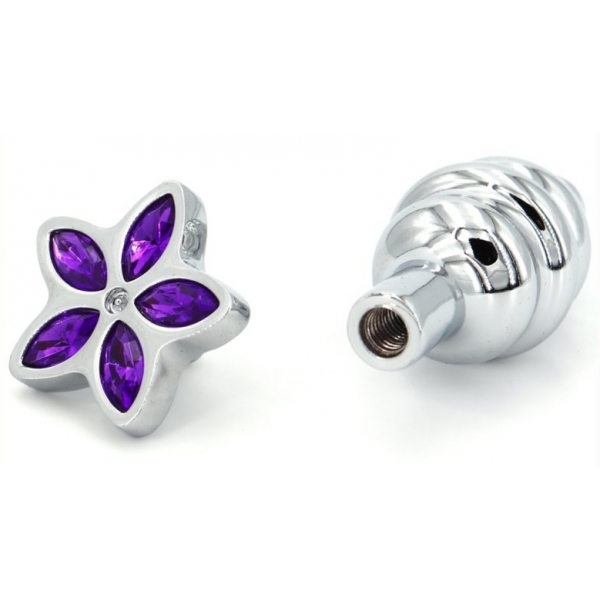 Star Jewel Plug 6.5 x 2.8cm Purple