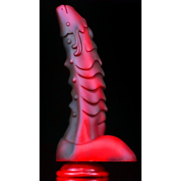 Dildo Dragon Sarkan 19 x 4,5 cm nero-rosso