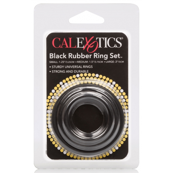 Set van 3 zachte rubberen ringen zwart