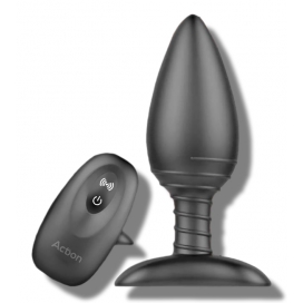 Man Action Asher Butt Plug with Remote Control Magnetic USB Black