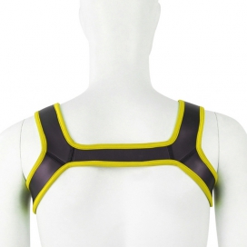 KinkHarness Imbracatura larga in neoprene nero-giallo Should