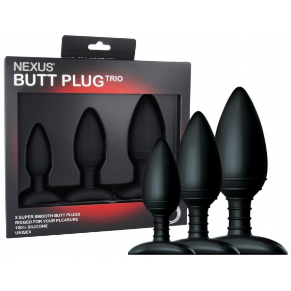 Nexus Trio Set di plug in silicone nero