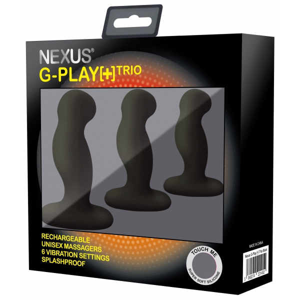 Set of 3 G-Play Nexus Black Vibrating Plug