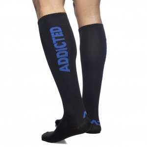 Addicted High socks FETISH SOCKS Black-Blue