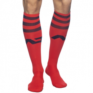 Addicted High socks BASIC SOCKS Red-Navy