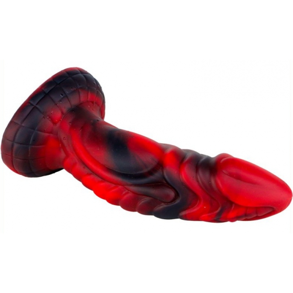 Dildo Monster Squax 18 x 5,5 cm nero-rosso