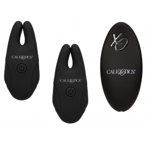 Calexotics Silicone Remote Nipple Clamps Black