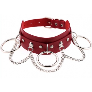 Joy Jewels Collana O RING CHAIN Rosso
