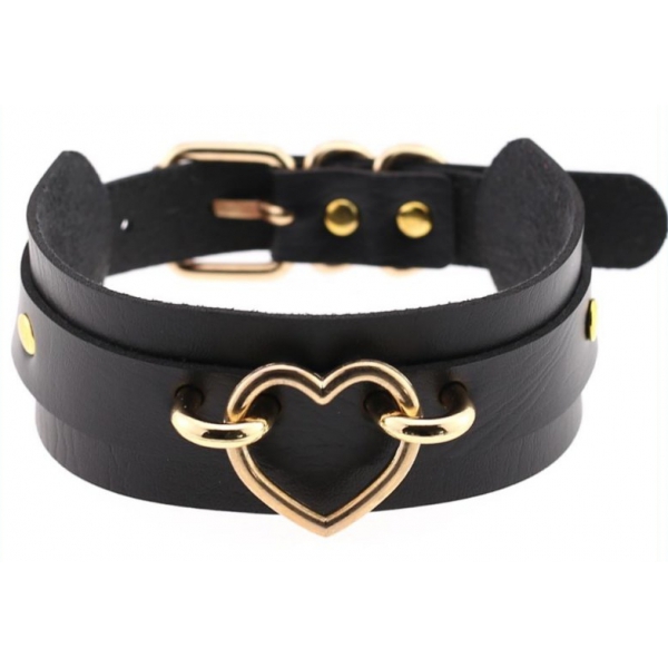 Collar Corazón de Oro Negro