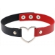 Double Color Metal Heart Collar BLACK / RED
