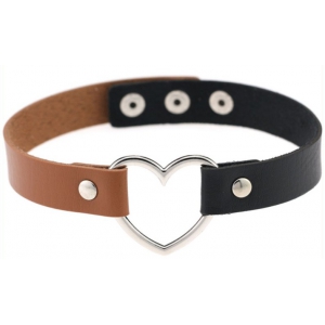 Joy Jewels Collar Corazón Bicolor Negro-Marrón