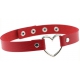 Metal Heart Collar - 4 Snap RED