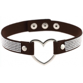 Collar Corazón Strass Negro