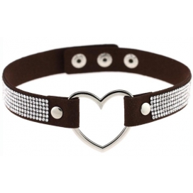 Metal Heart Collar With Diamond BLACK