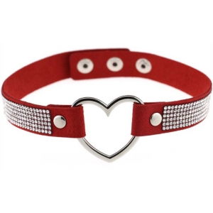 Joy Jewels Collar Corazón Strass Rojo