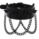 Spikes Collar With Black Chain BLACK