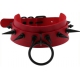 Double Layer PU Leather Black Nail Collar RED