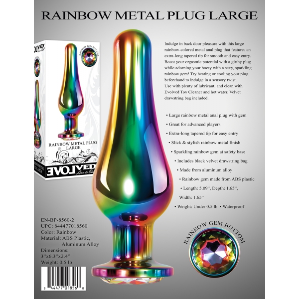 GEM RAINBOW Jewel Plug L 11,5 x 4,1cm