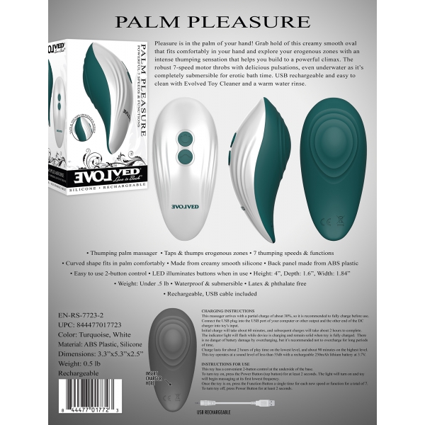 Estimulador de clítoris Palm Pleasure de 7 velocidades