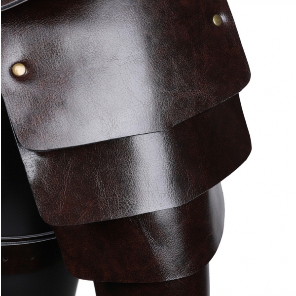 Unisex Brown PU Leather Vintage Armor