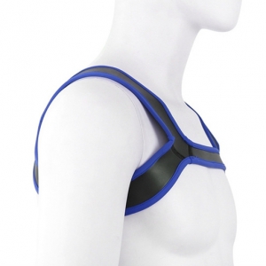 KinkHarness Double Shoulder Wide Straps Harness Belt BLUE