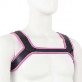 KinkHarness Should Wide Neoprene Harness Black-Pink