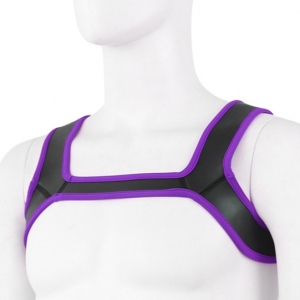 KinkHarness Imbracatura in neoprene nera-viola Should Wide