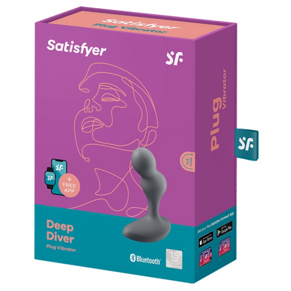 Plug vibrador Deep Diver Satisfyer Connected 8 x 3,3cm Negro