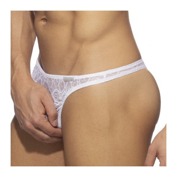 Thong FLOWERY LACE White