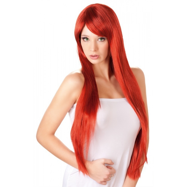 Lang rood haar pruik