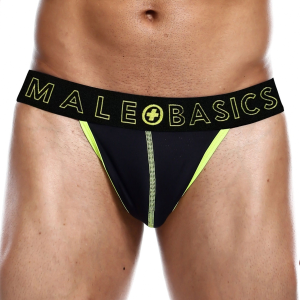 Thong NEON MaleBasics Black-Yellow