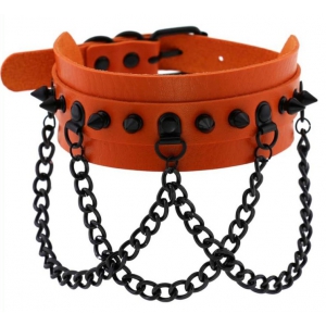 Joy Jewels Colarinho Piky Orange Spiked Collar