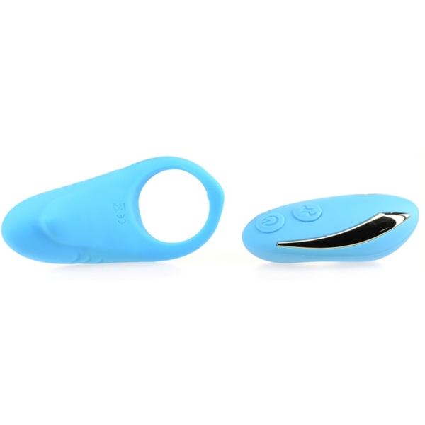 Anillo de pene vibrador Shark 29mm Azul