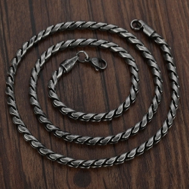 Malejewels Collar de metal REPT 60cm
