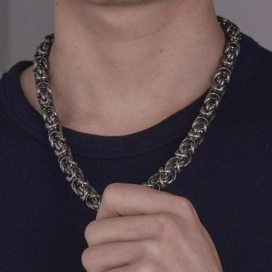 Malejewels Metal necklace VINTAGE 60cm