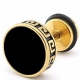 Ear stud FLAT ETHNIC gold-black