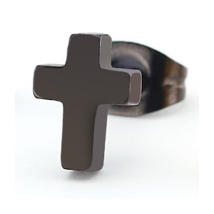 Malejewels CROSS Brinco Preto