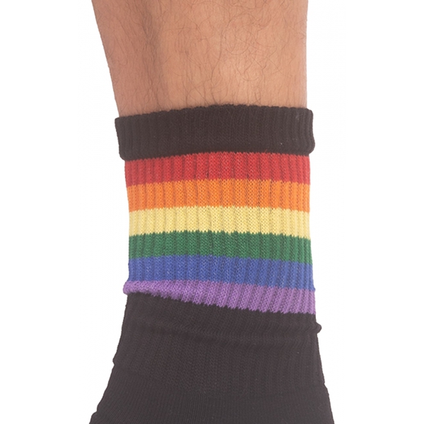 HALF SOCKS Rainbow Black