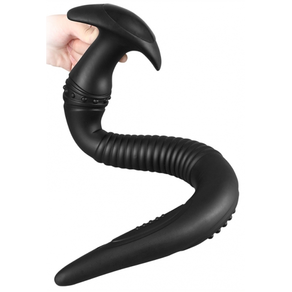 Eel Long Silicone Butt Plug NOIR L