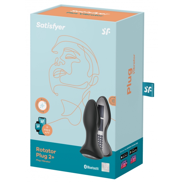 Plug vibrante Connected Rotator 2 Satisfyer 10 x 4 cm nero